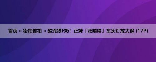 首页 » 街拍偷拍 » 超兇狠F奶！正妹「张嘻嘻」车头灯放大绝 (17P)