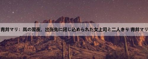 青井マリ：岚の翌夜、出张先に闭じ込められた女上司と二人きり 青井マリ