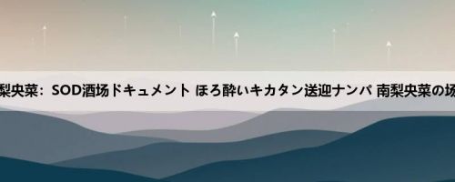 南梨央菜：SOD酒场ドキュメント ほろ酔いキカタン送迎ナンパ 南梨央菜の场合