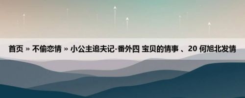 首页 » 不偷恋情 » 小公主追夫记-番外四 宝贝的情事 、20 何旭北发情