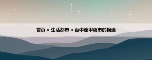 首页 » 生活都市 » 台中逢甲夜市的艳遇