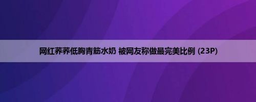 网红荞荞低胸青筋水奶 被网友称做最完美比例 (23P)