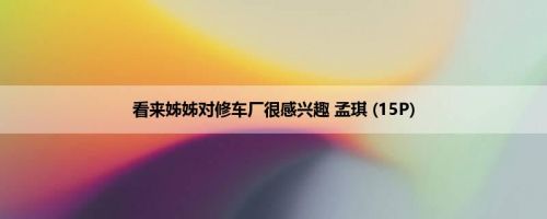看来姊姊对修车厂很感兴趣 孟琪 (15P)