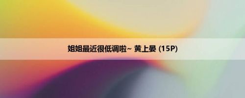 姐姐最近很低调啦~ 黄上晏 (15P)
