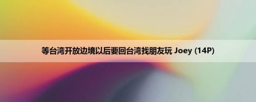 等台湾开放边境以后要回台湾找朋友玩 Joey (14P)